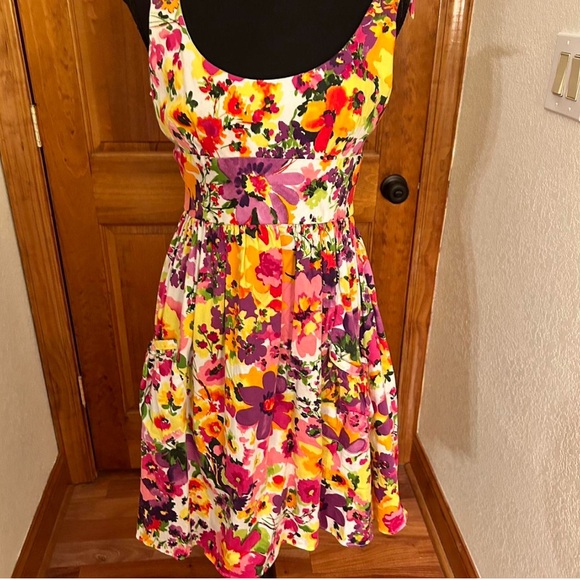 Floral Dress in yellow, purple and pink - Picture 4 of 5